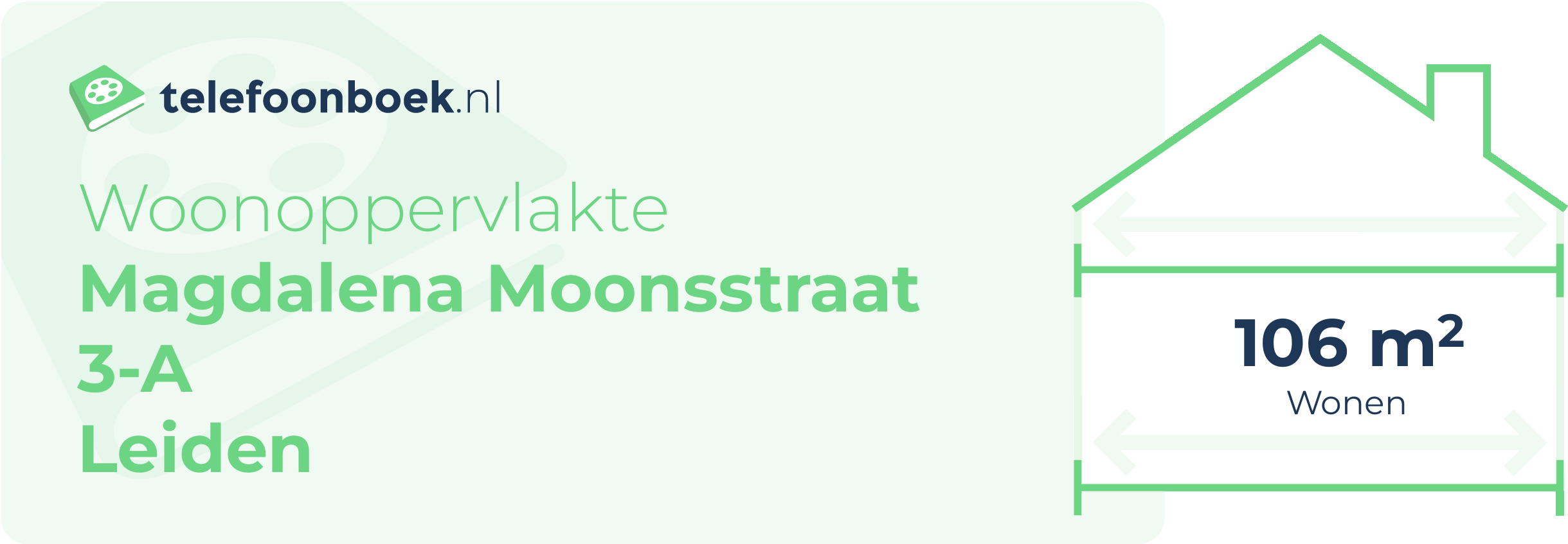 Woonoppervlakte Magdalena Moonsstraat 3-A Leiden