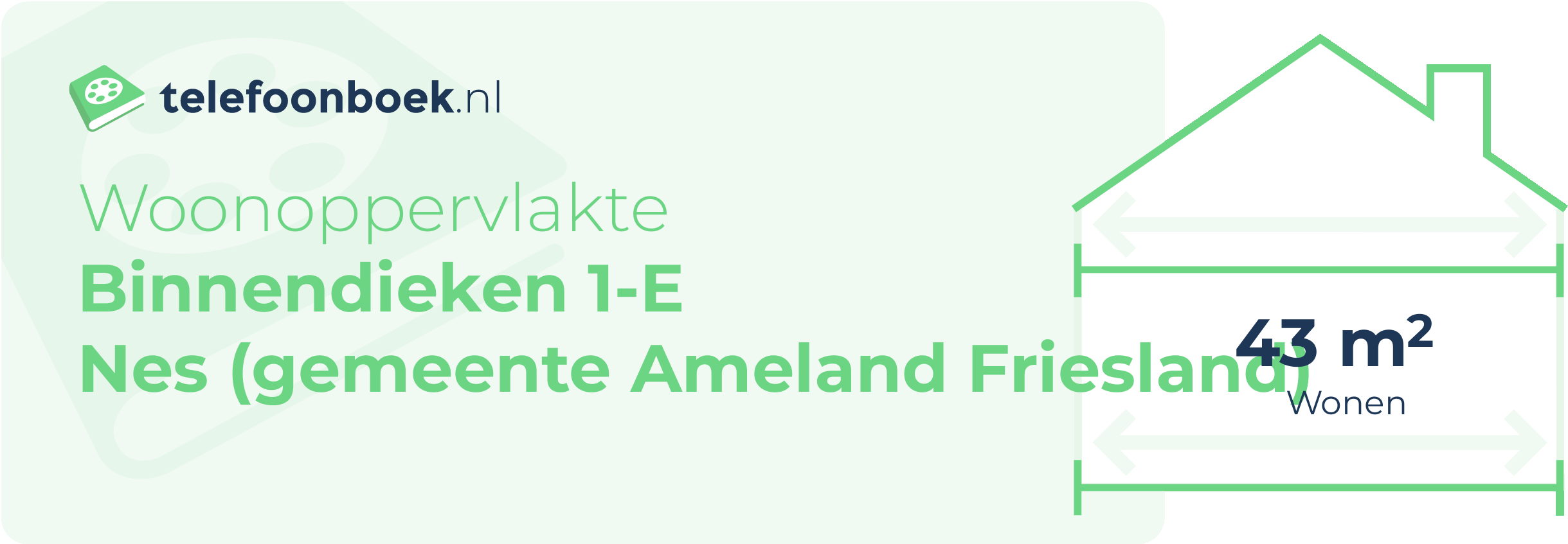 Woonoppervlakte Binnendieken 1-E Nes (gemeente Ameland Friesland)