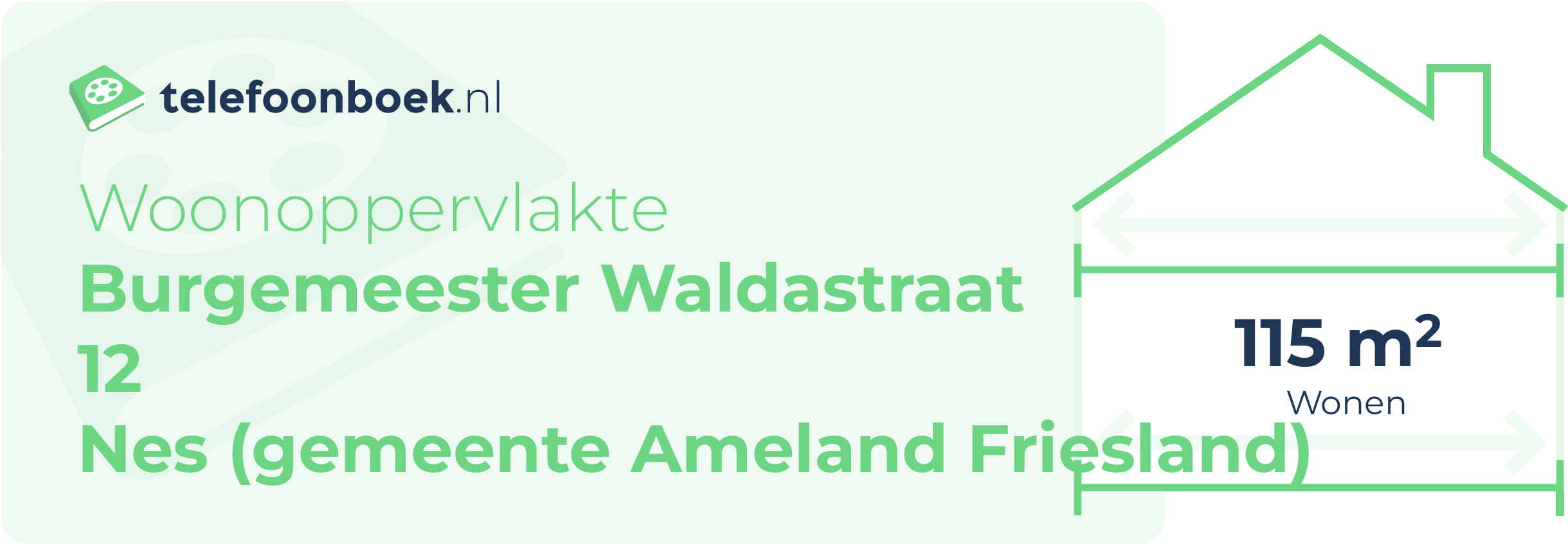 Woonoppervlakte Burgemeester Waldastraat 12 Nes (gemeente Ameland Friesland)