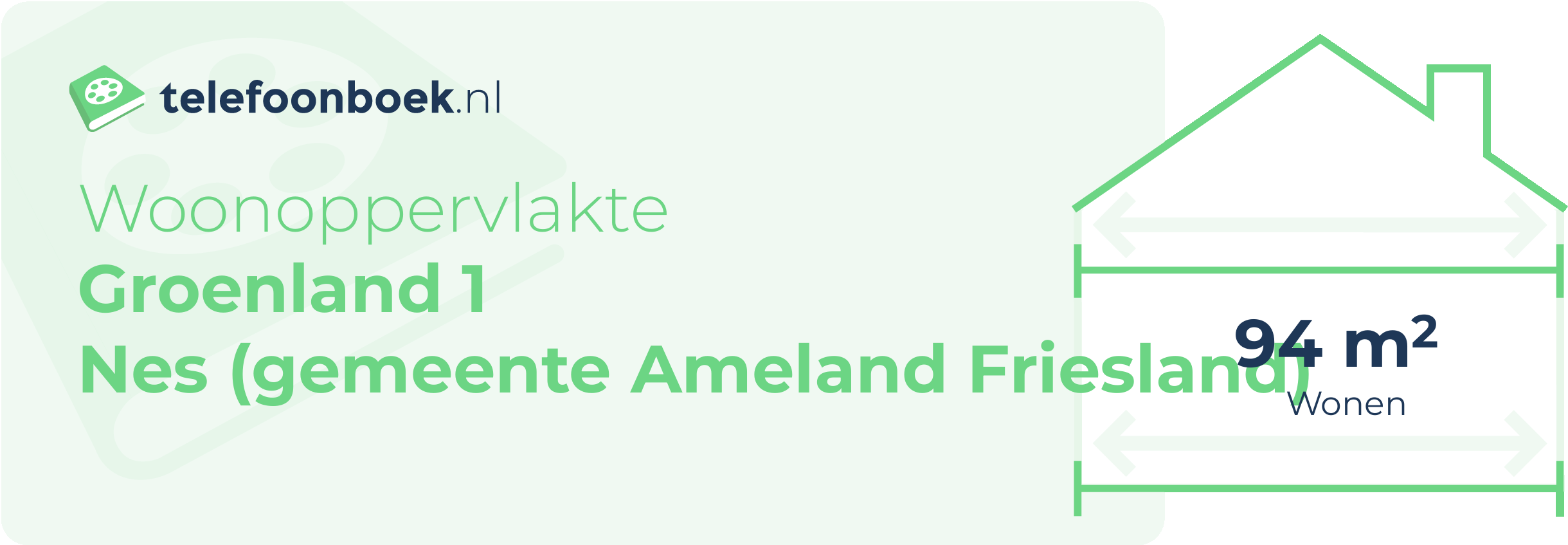 Woonoppervlakte Groenland 1 Nes (gemeente Ameland Friesland)