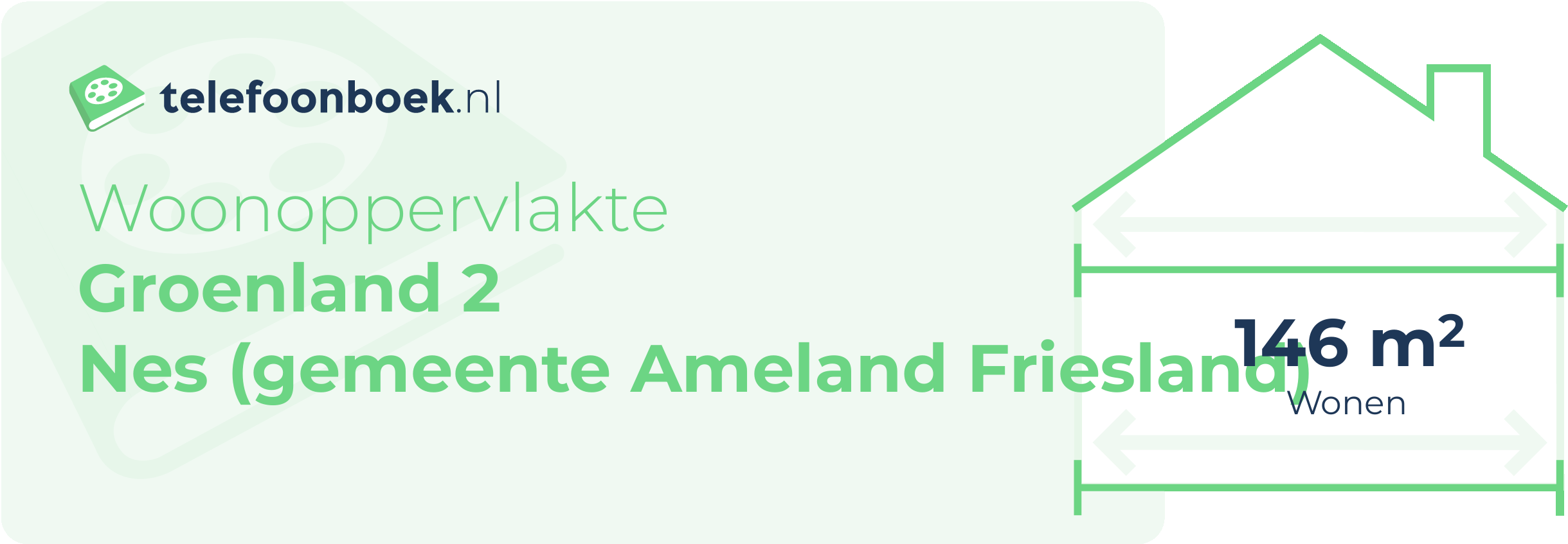 Woonoppervlakte Groenland 2 Nes (gemeente Ameland Friesland)