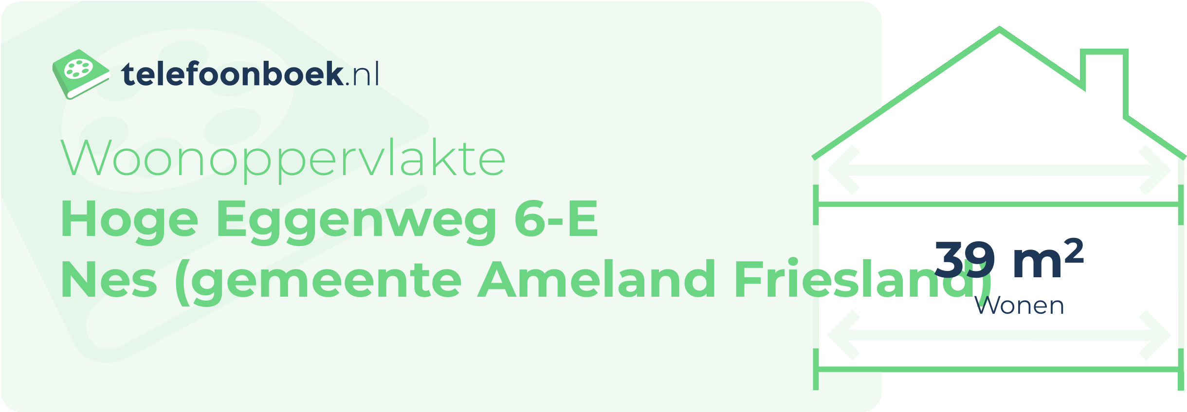 Woonoppervlakte Hoge Eggenweg 6-E Nes (gemeente Ameland Friesland)