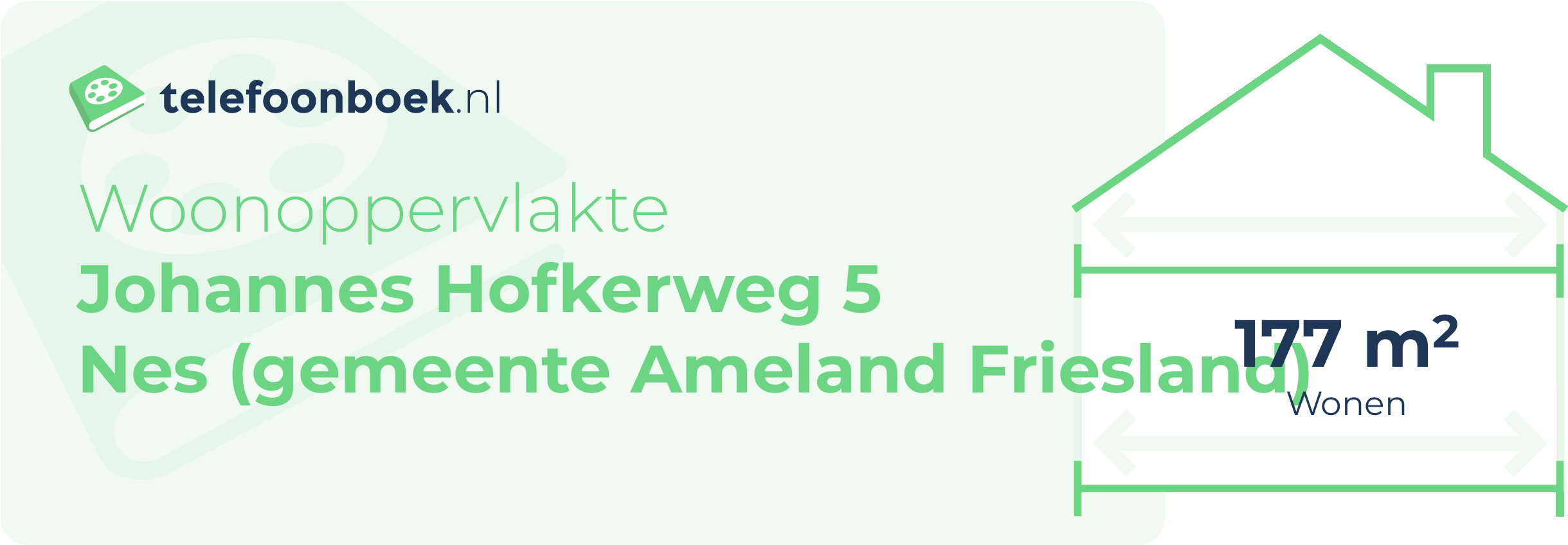 Woonoppervlakte Johannes Hofkerweg 5 Nes (gemeente Ameland Friesland)