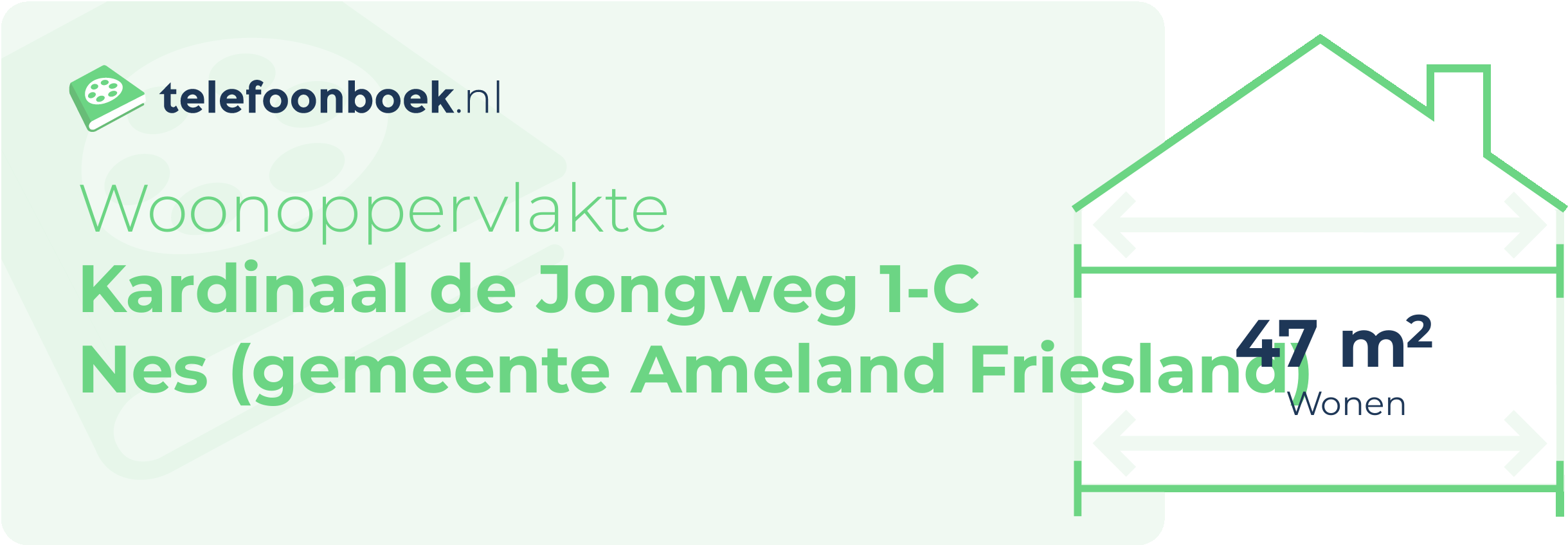 Woonoppervlakte Kardinaal De Jongweg 1-C Nes (gemeente Ameland Friesland)