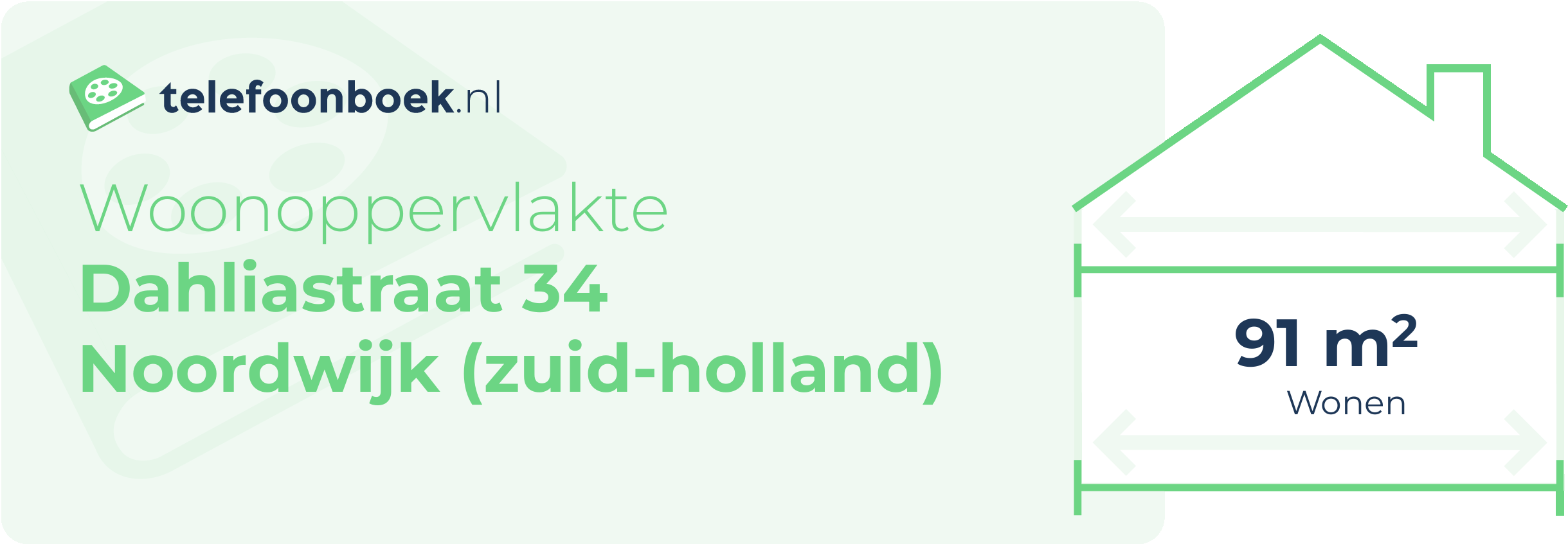 Woonoppervlakte Dahliastraat 34 Noordwijk (Zuid-Holland)