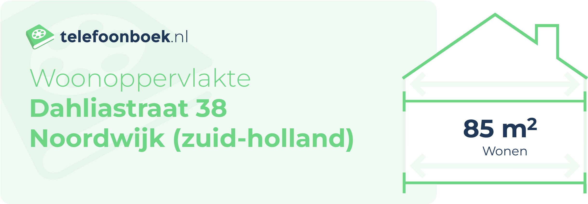 Woonoppervlakte Dahliastraat 38 Noordwijk (Zuid-Holland)