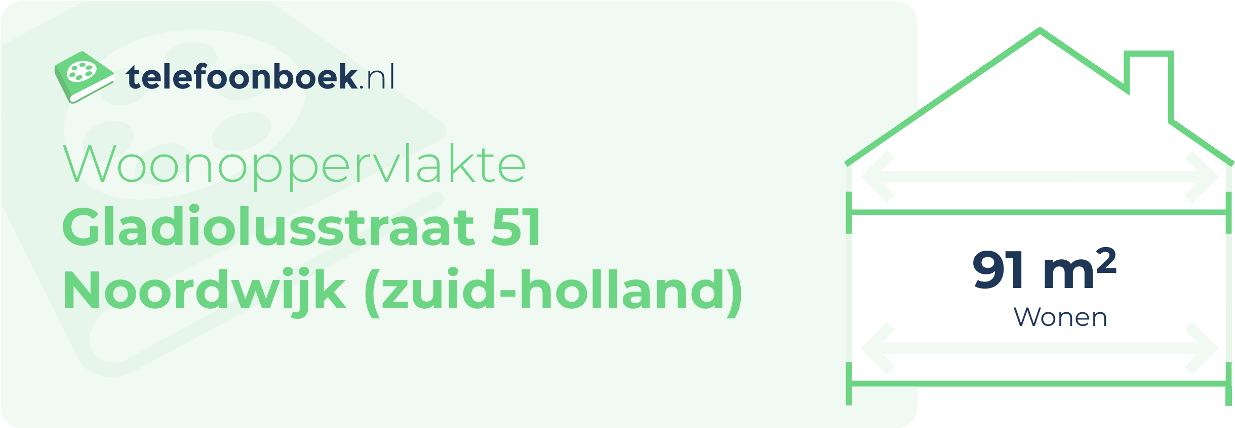 Woonoppervlakte Gladiolusstraat 51 Noordwijk (Zuid-Holland)