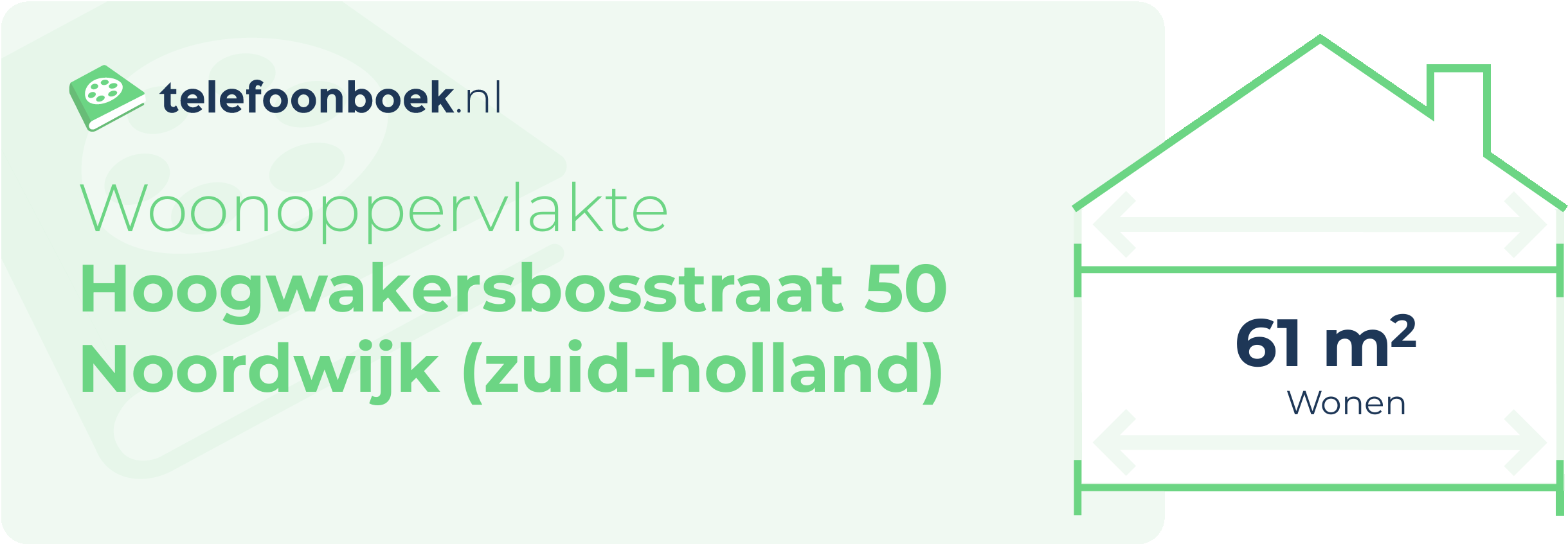 Woonoppervlakte Hoogwakersbosstraat 50 Noordwijk (Zuid-Holland)