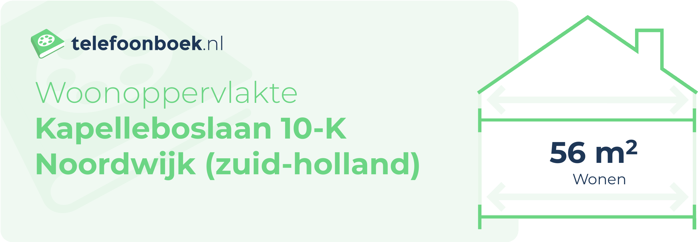 Woonoppervlakte Kapelleboslaan 10-K Noordwijk (Zuid-Holland)