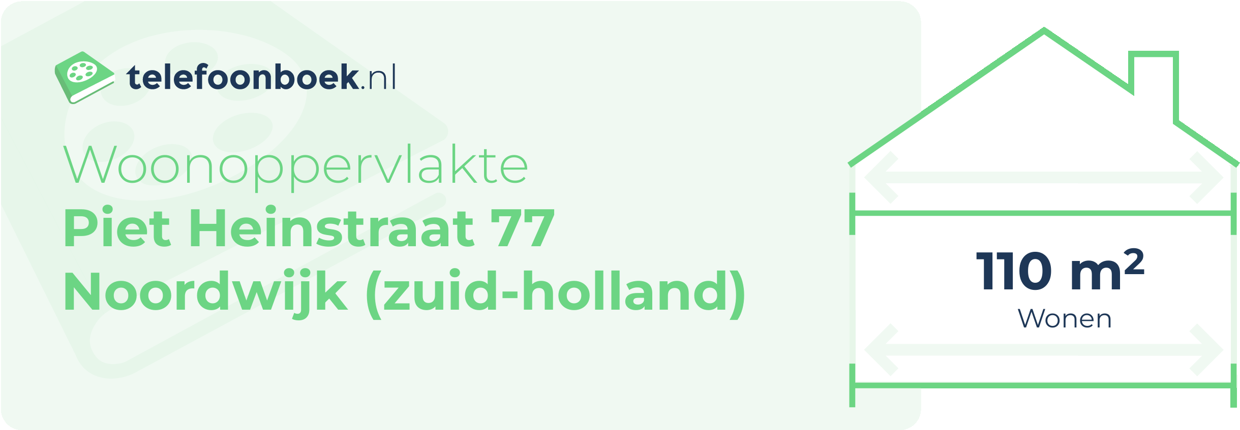 Woonoppervlakte Piet Heinstraat 77 Noordwijk (Zuid-Holland)