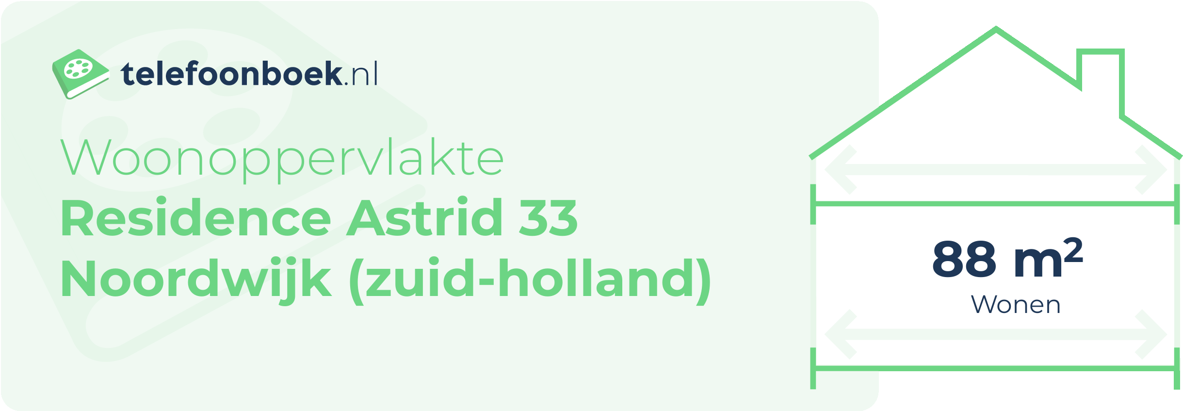 Woonoppervlakte Residence Astrid 33 Noordwijk (Zuid-Holland)