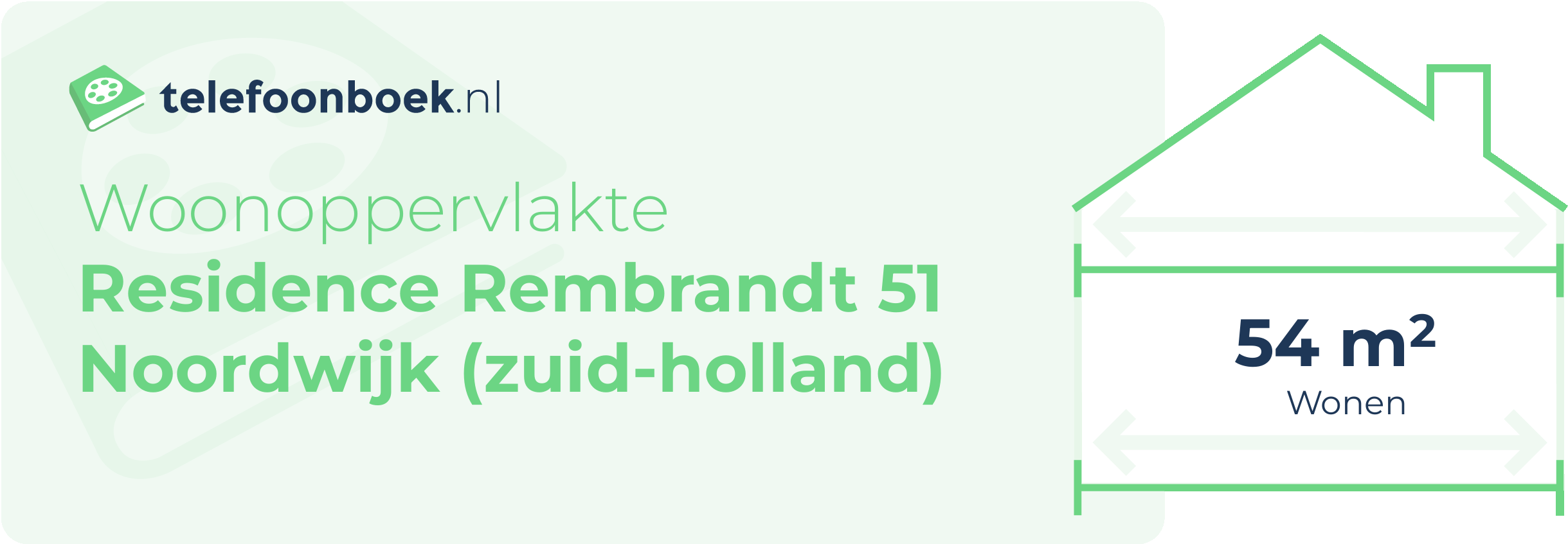 Woonoppervlakte Residence Rembrandt 51 Noordwijk (Zuid-Holland)