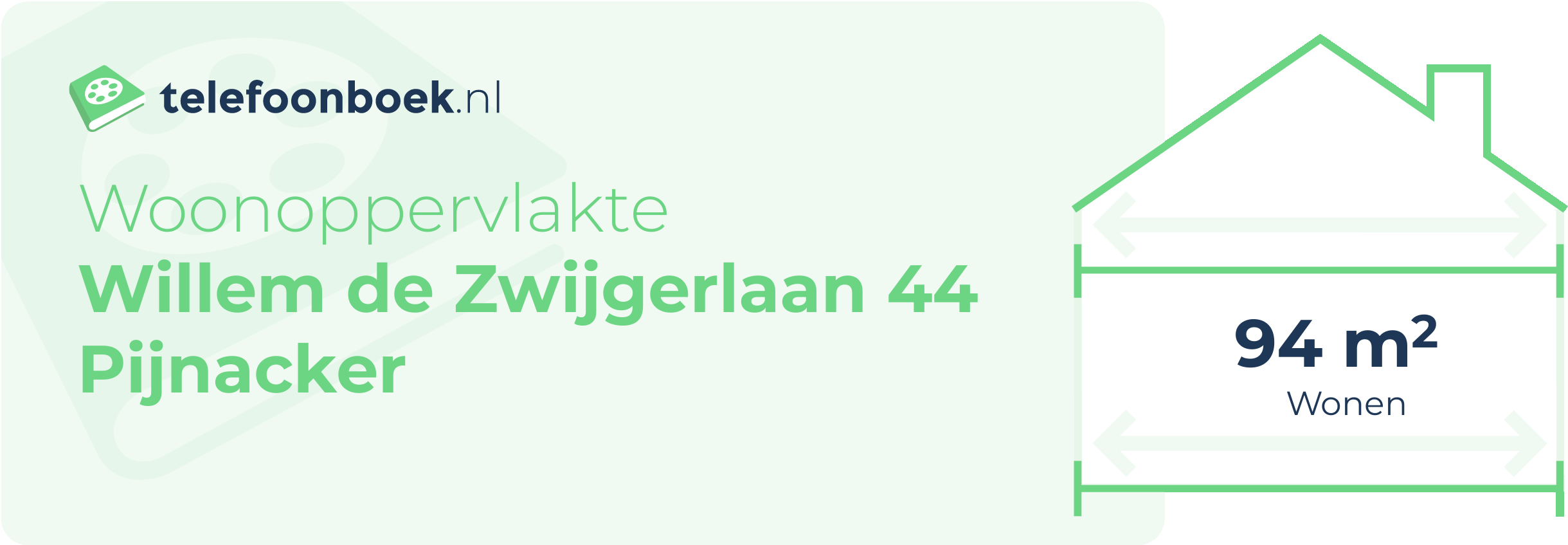 Woonoppervlakte Willem De Zwijgerlaan 44 Pijnacker