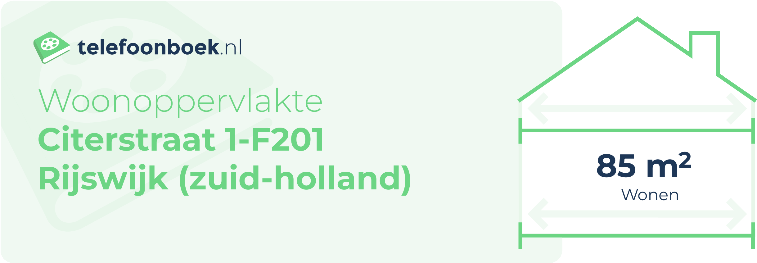 Woonoppervlakte Citerstraat 1-F201 Rijswijk (Zuid-Holland)