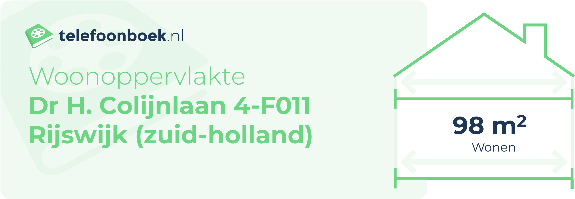 Woonoppervlakte Dr H. Colijnlaan 4-F011 Rijswijk (Zuid-Holland)