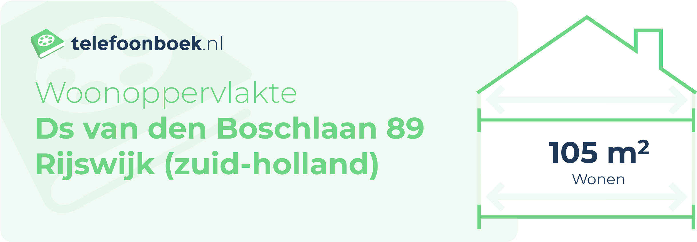 Woonoppervlakte Ds Van Den Boschlaan 89 Rijswijk (Zuid-Holland)