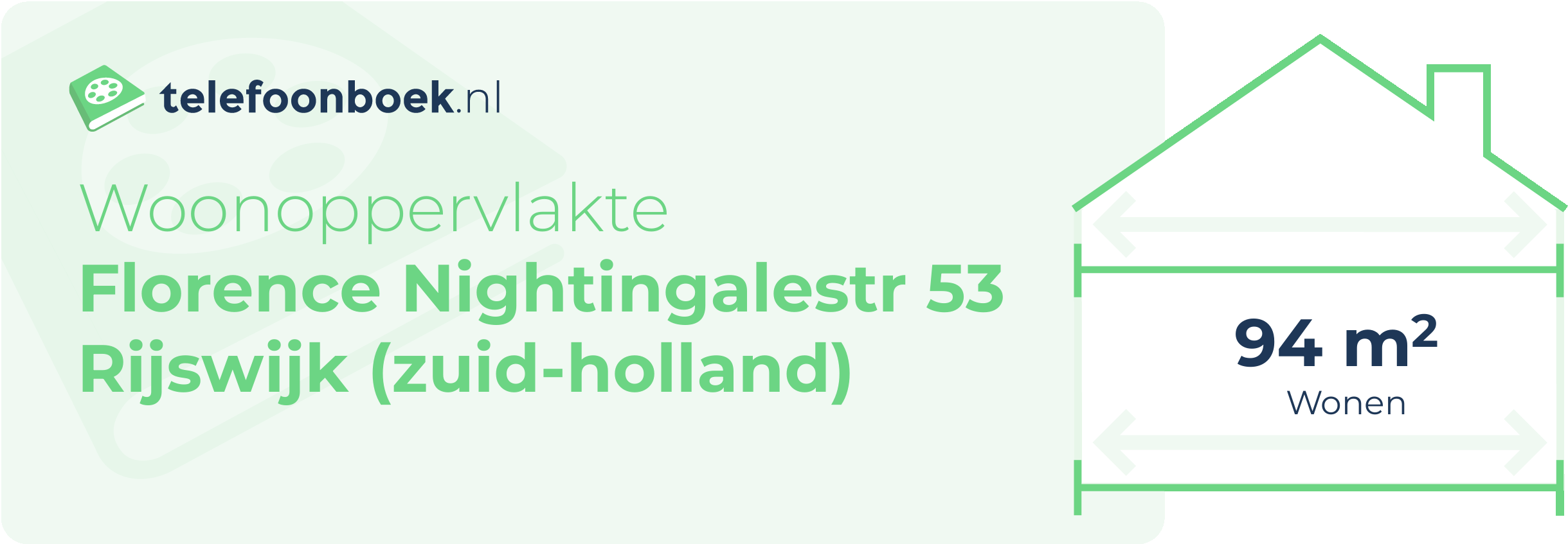 Woonoppervlakte Florence Nightingalestr 53 Rijswijk (Zuid-Holland)
