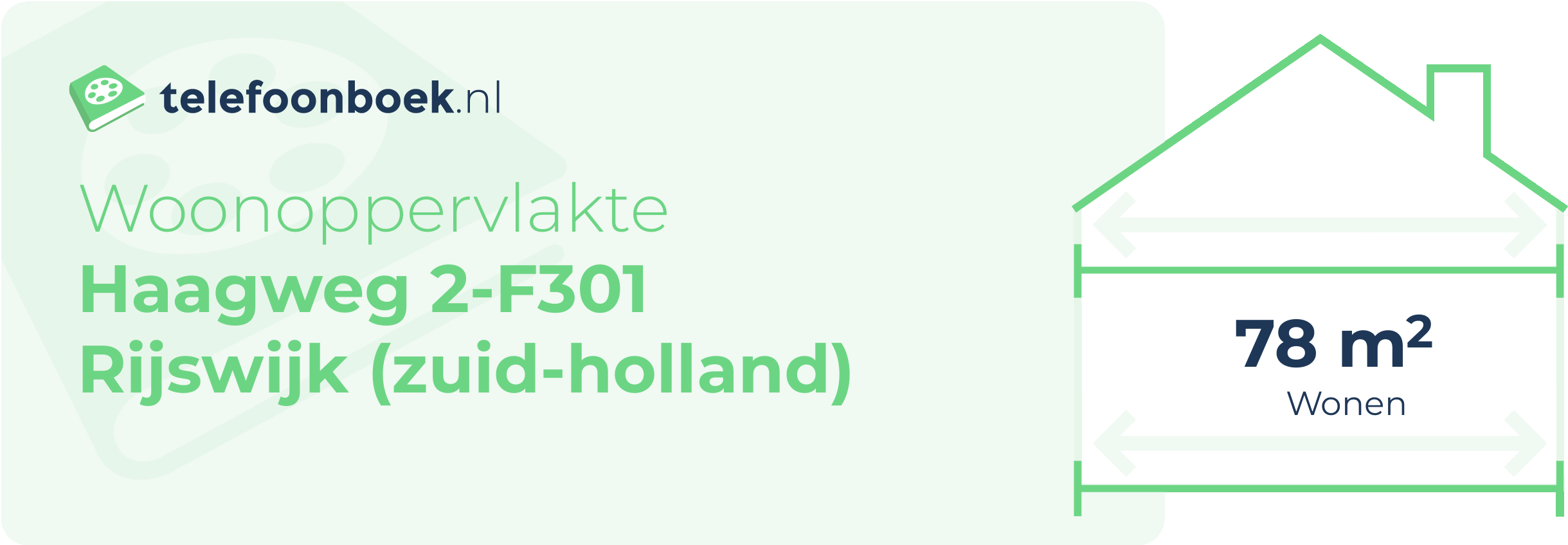 Woonoppervlakte Haagweg 2-F301 Rijswijk (Zuid-Holland)