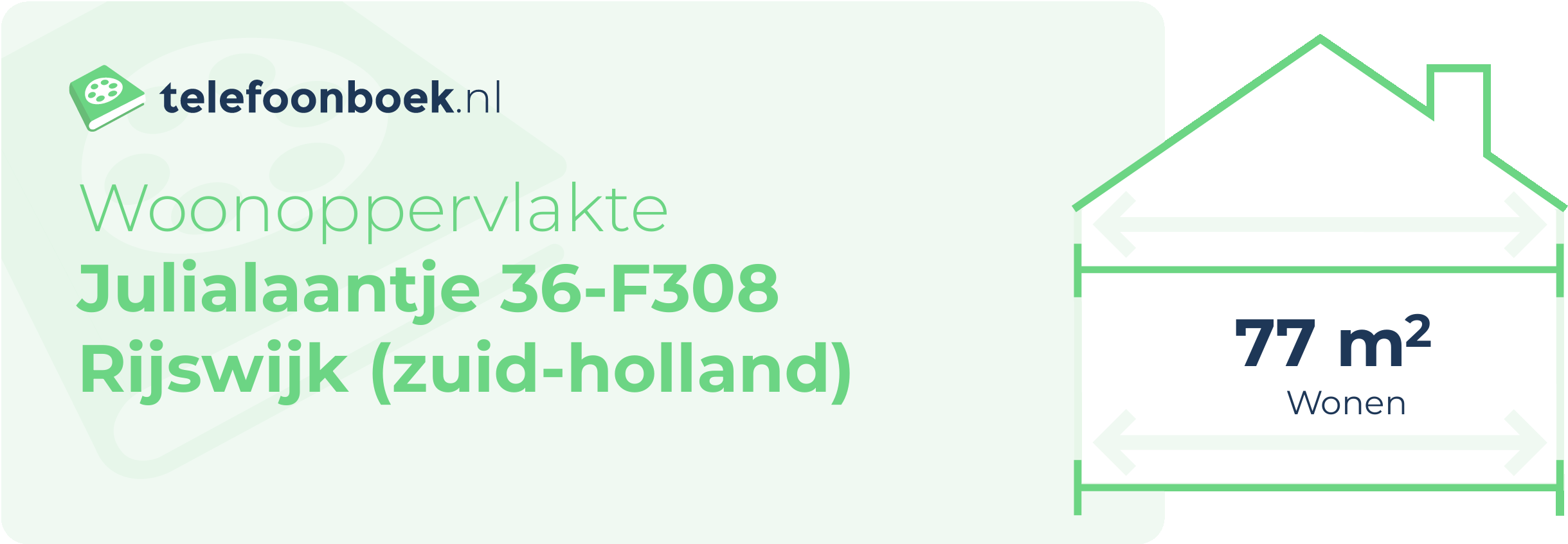 Woonoppervlakte Julialaantje 36-F308 Rijswijk (Zuid-Holland)