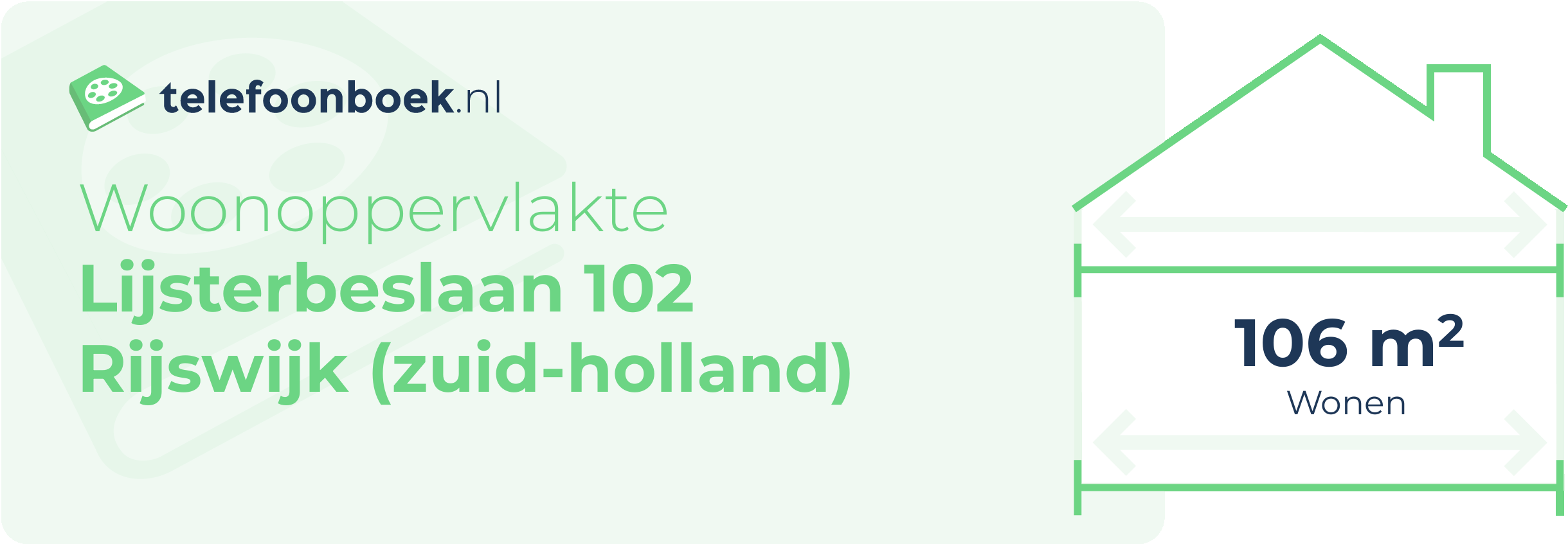 Woonoppervlakte Lijsterbeslaan 102 Rijswijk (Zuid-Holland)