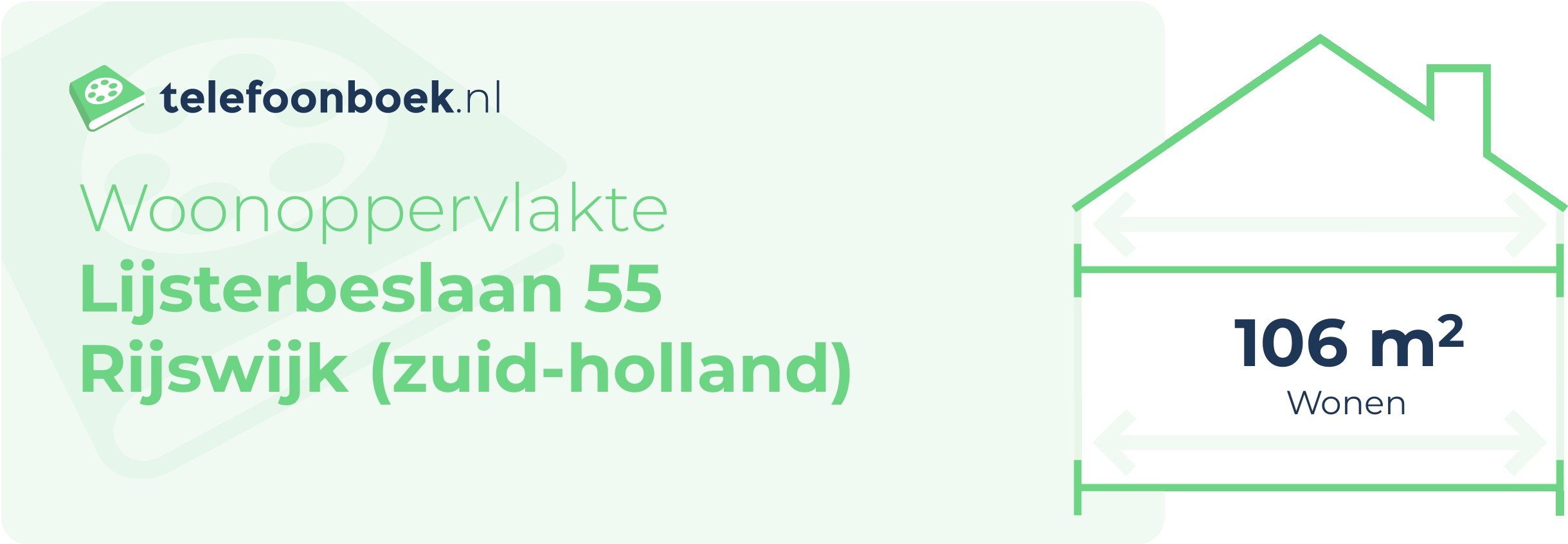 Woonoppervlakte Lijsterbeslaan 55 Rijswijk (Zuid-Holland)
