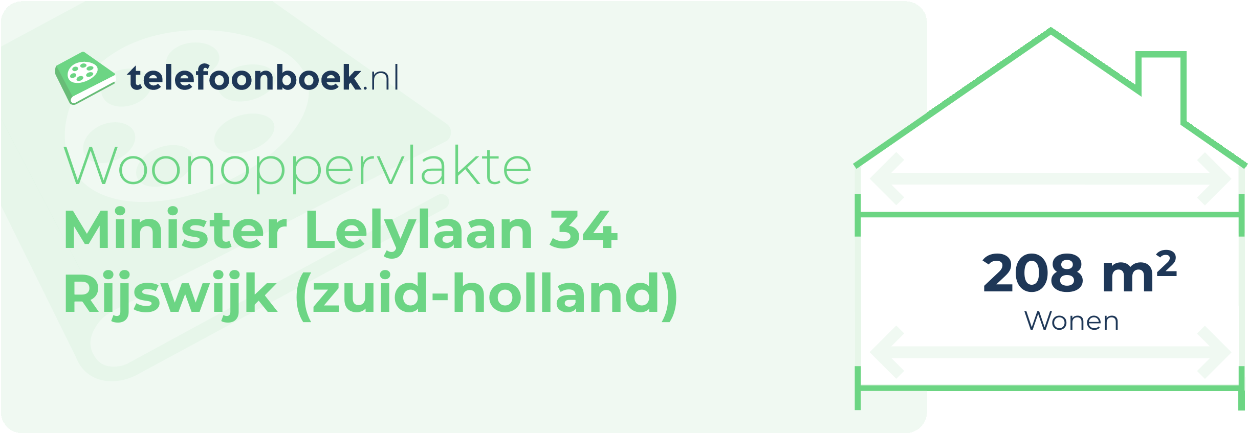 Woonoppervlakte Minister Lelylaan 34 Rijswijk (Zuid-Holland)