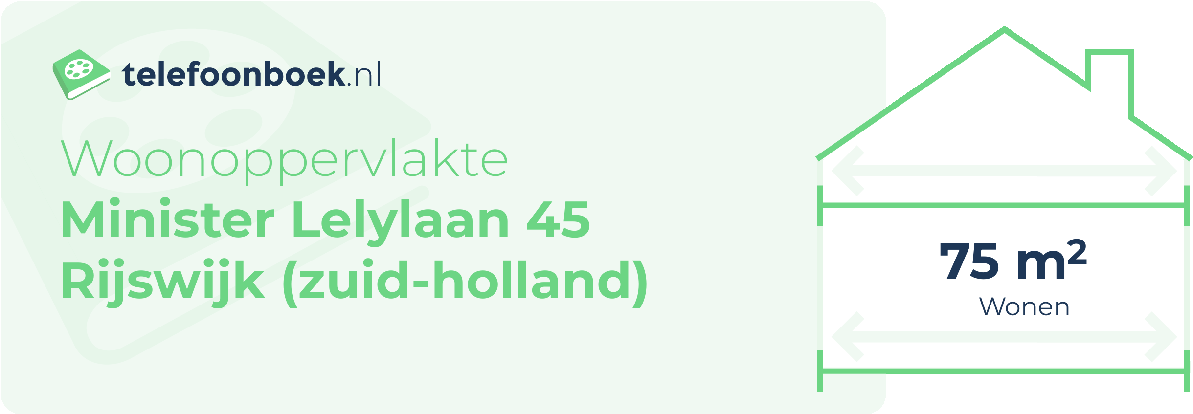 Woonoppervlakte Minister Lelylaan 45 Rijswijk (Zuid-Holland)