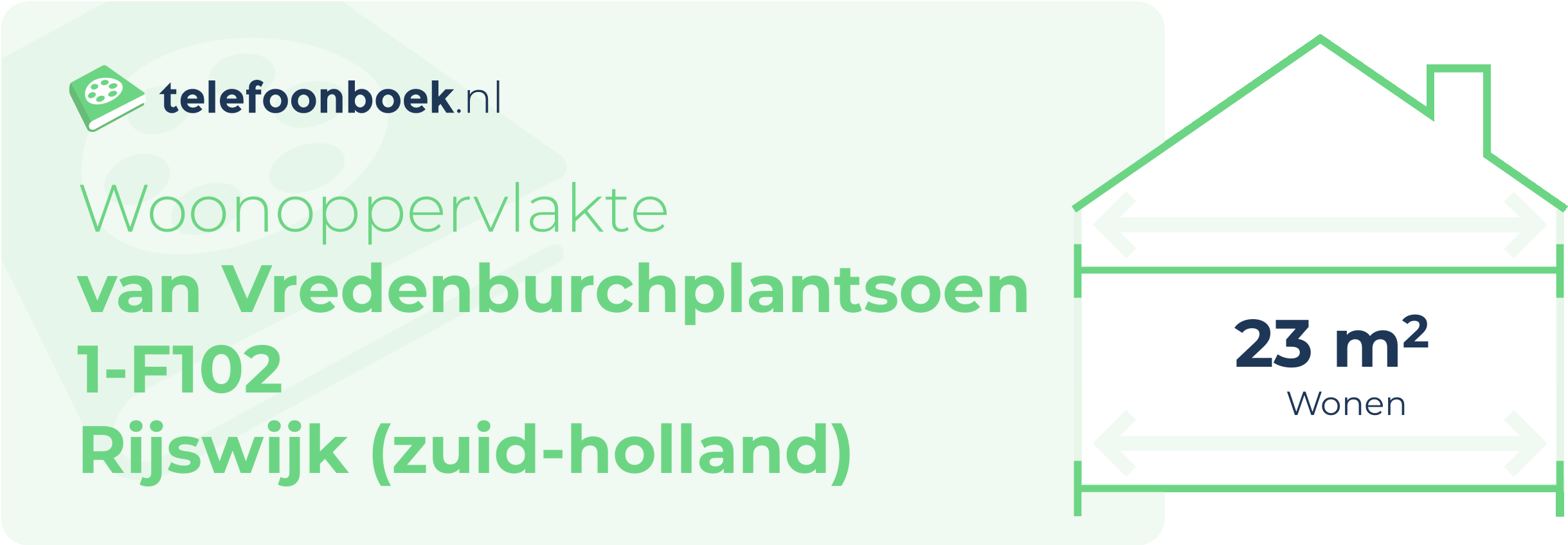 Woonoppervlakte Van Vredenburchplantsoen 1-F102 Rijswijk (Zuid-Holland)