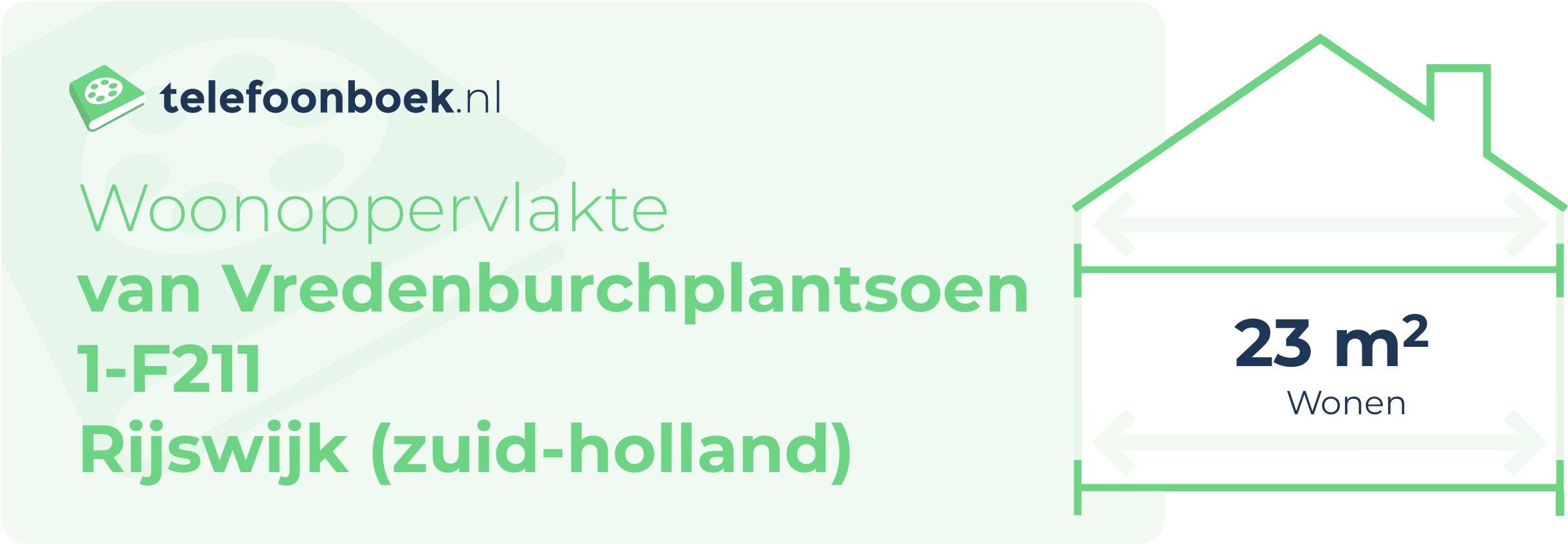 Woonoppervlakte Van Vredenburchplantsoen 1-F211 Rijswijk (Zuid-Holland)