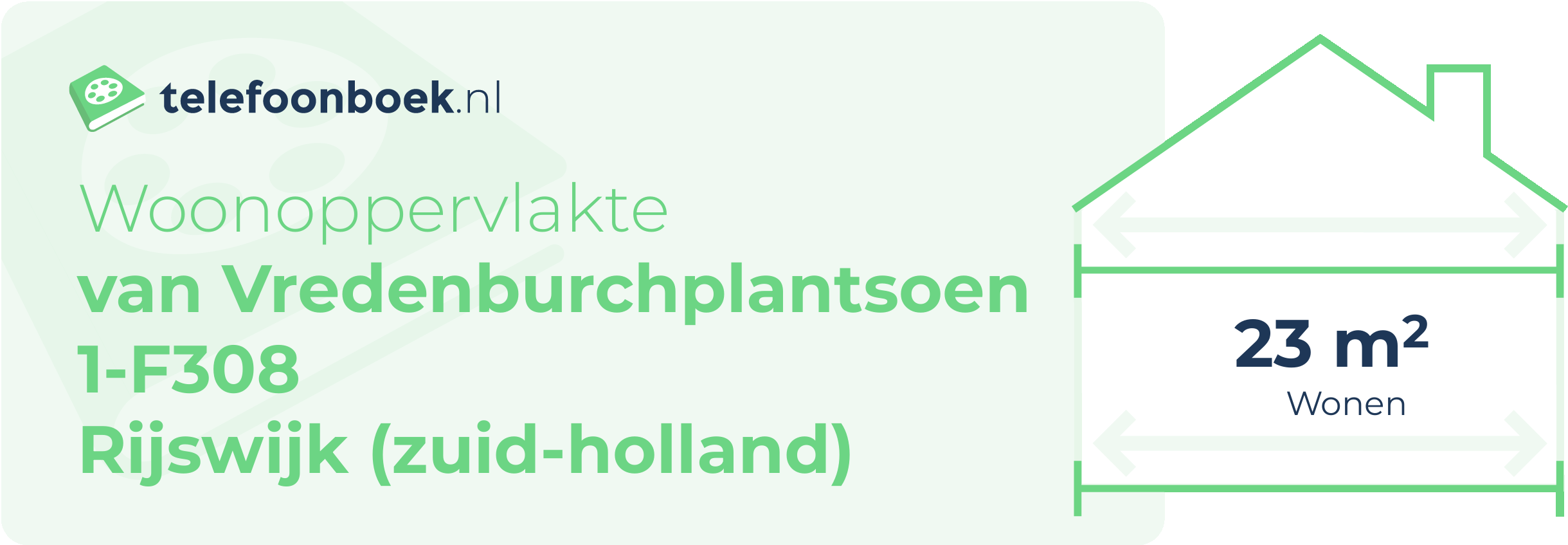 Woonoppervlakte Van Vredenburchplantsoen 1-F308 Rijswijk (Zuid-Holland)