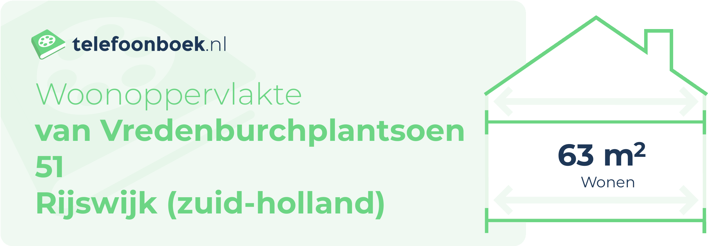 Woonoppervlakte Van Vredenburchplantsoen 51 Rijswijk (Zuid-Holland)