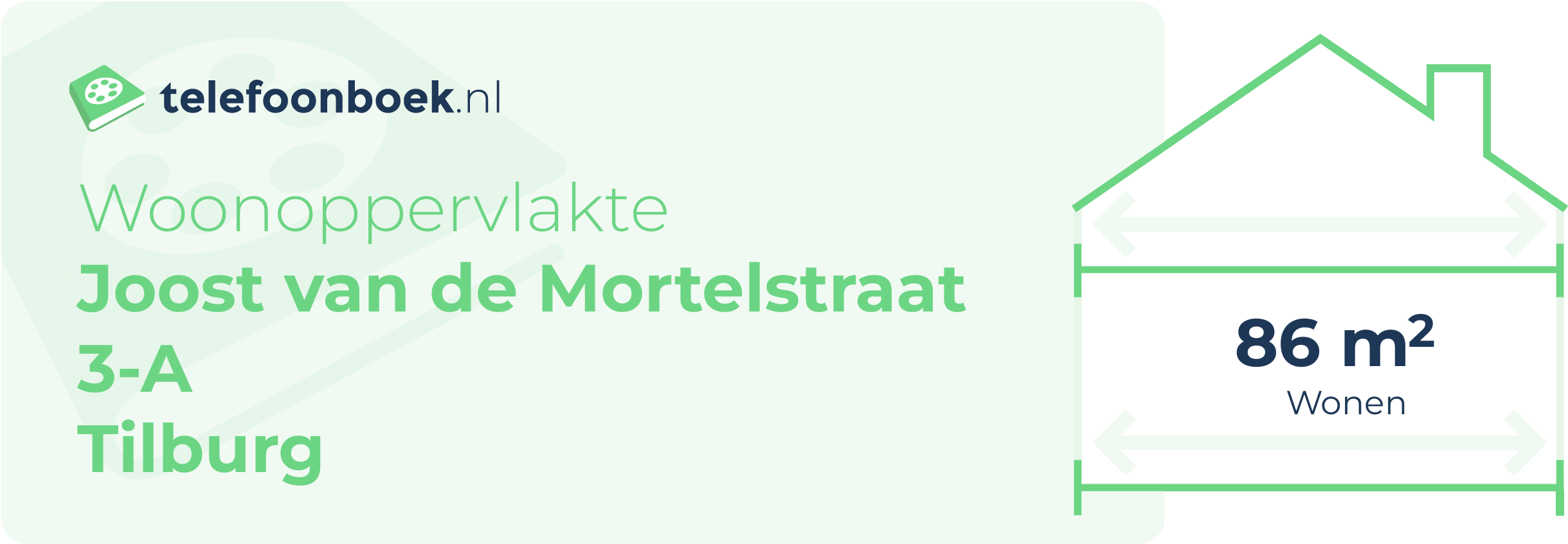 Woonoppervlakte Joost Van De Mortelstraat 3-A Tilburg