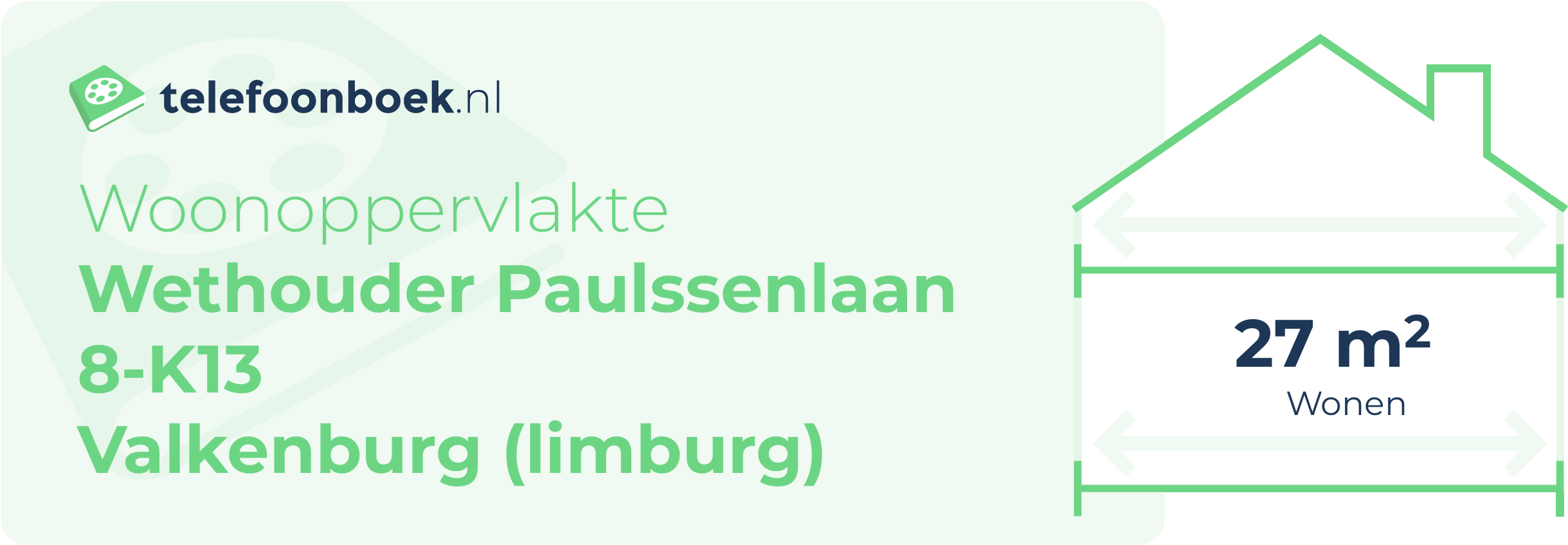 Woonoppervlakte Wethouder Paulssenlaan 8-K13 Valkenburg (Limburg)