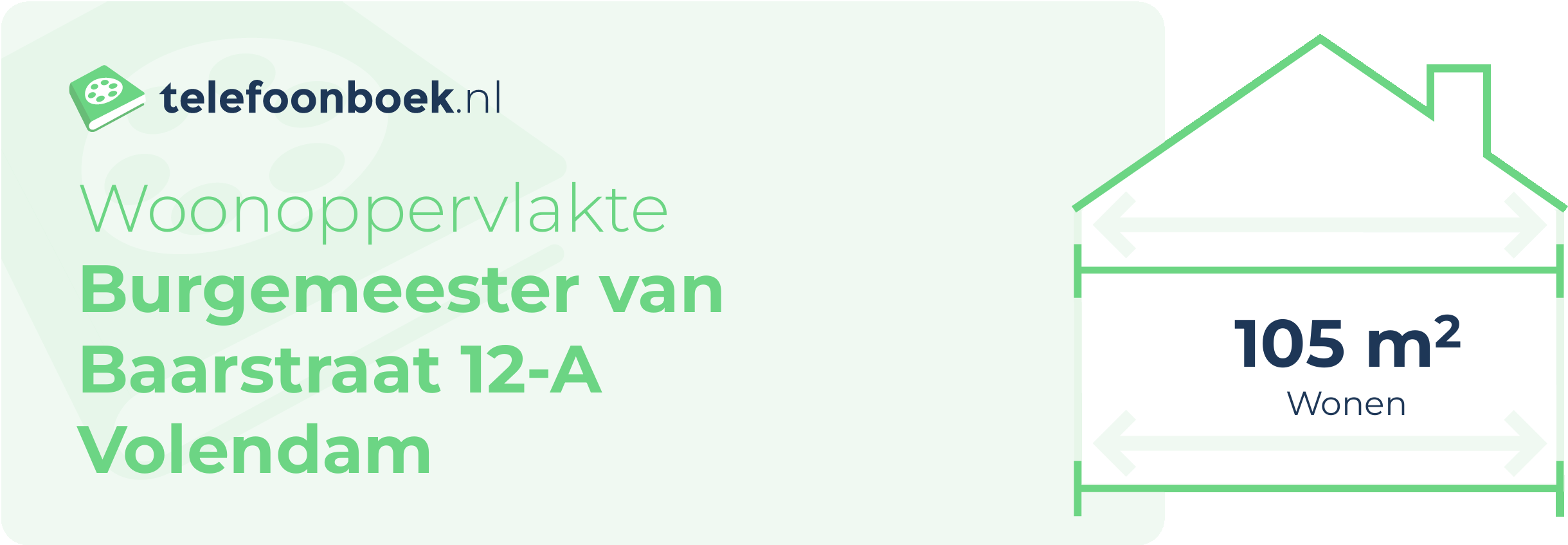 Woonoppervlakte Burgemeester Van Baarstraat 12-A Volendam
