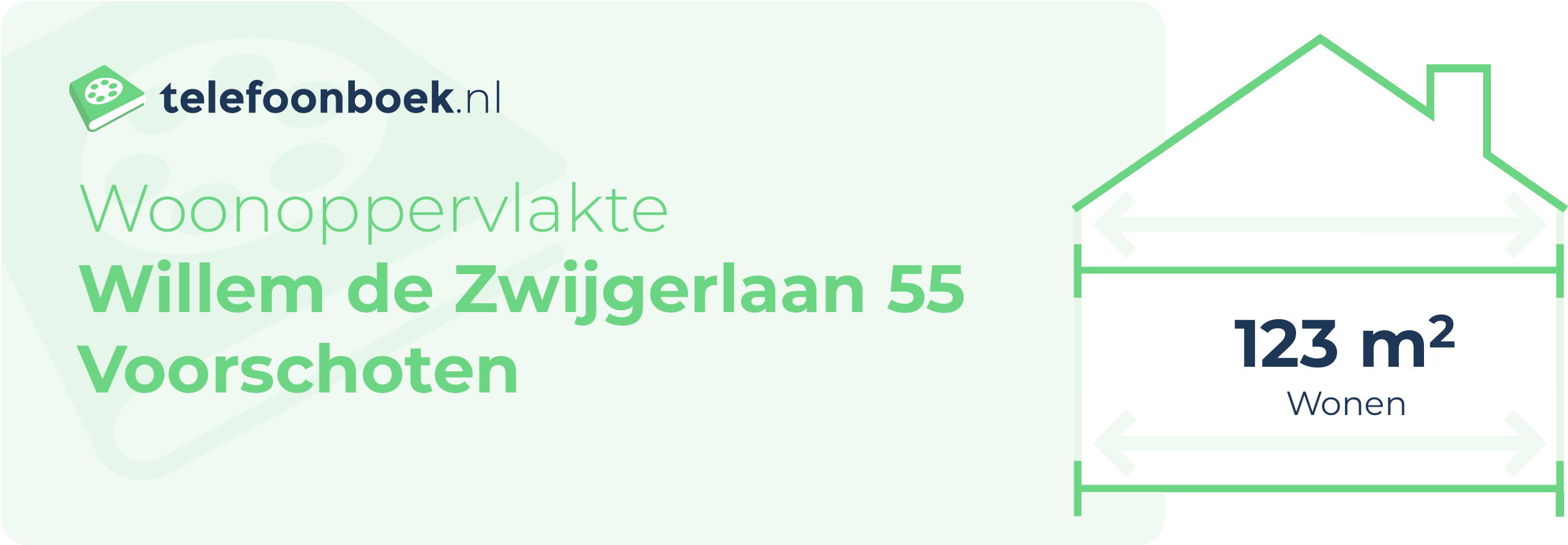 Woonoppervlakte Willem De Zwijgerlaan 55 Voorschoten