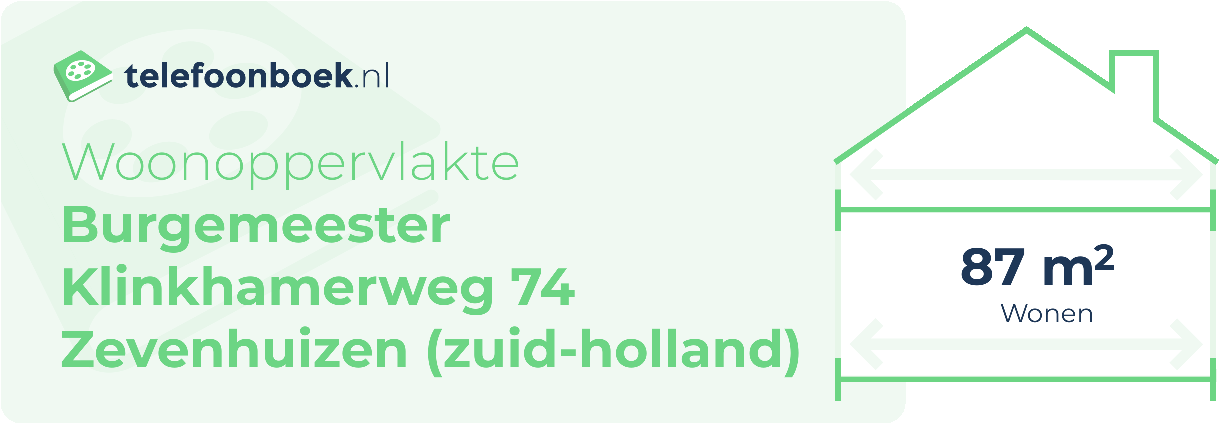 Woonoppervlakte Burgemeester Klinkhamerweg 74 Zevenhuizen (Zuid-Holland)
