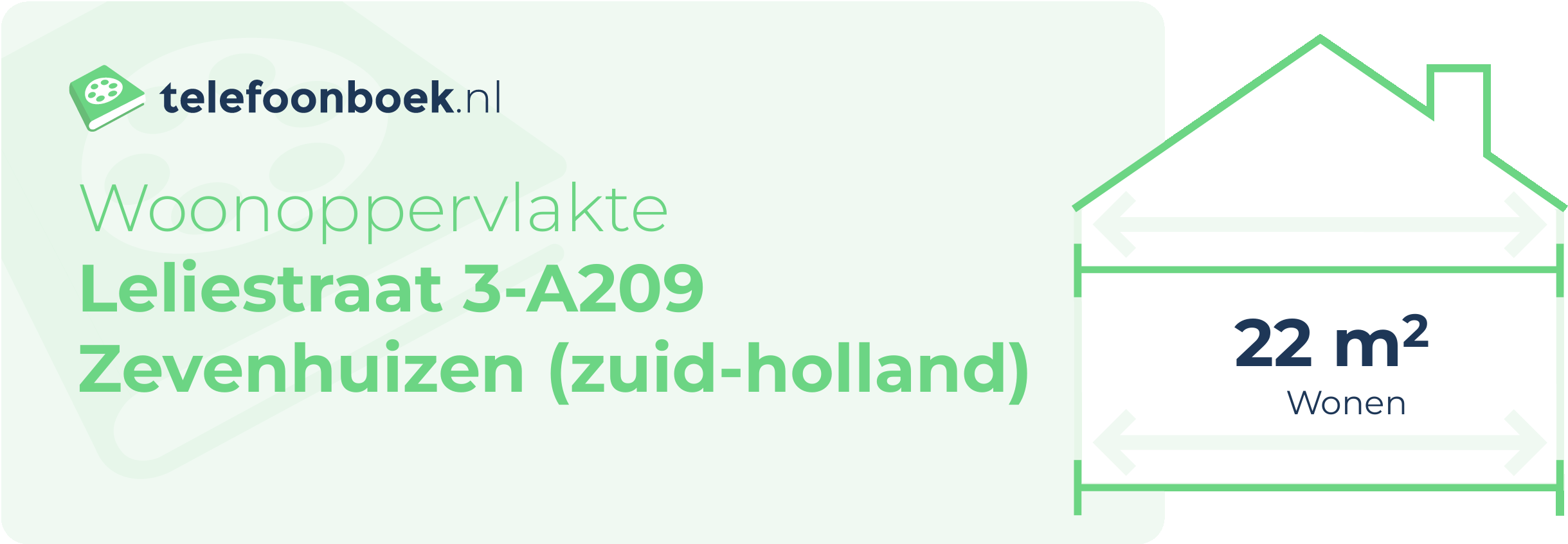 Woonoppervlakte Leliestraat 3-A209 Zevenhuizen (Zuid-Holland)