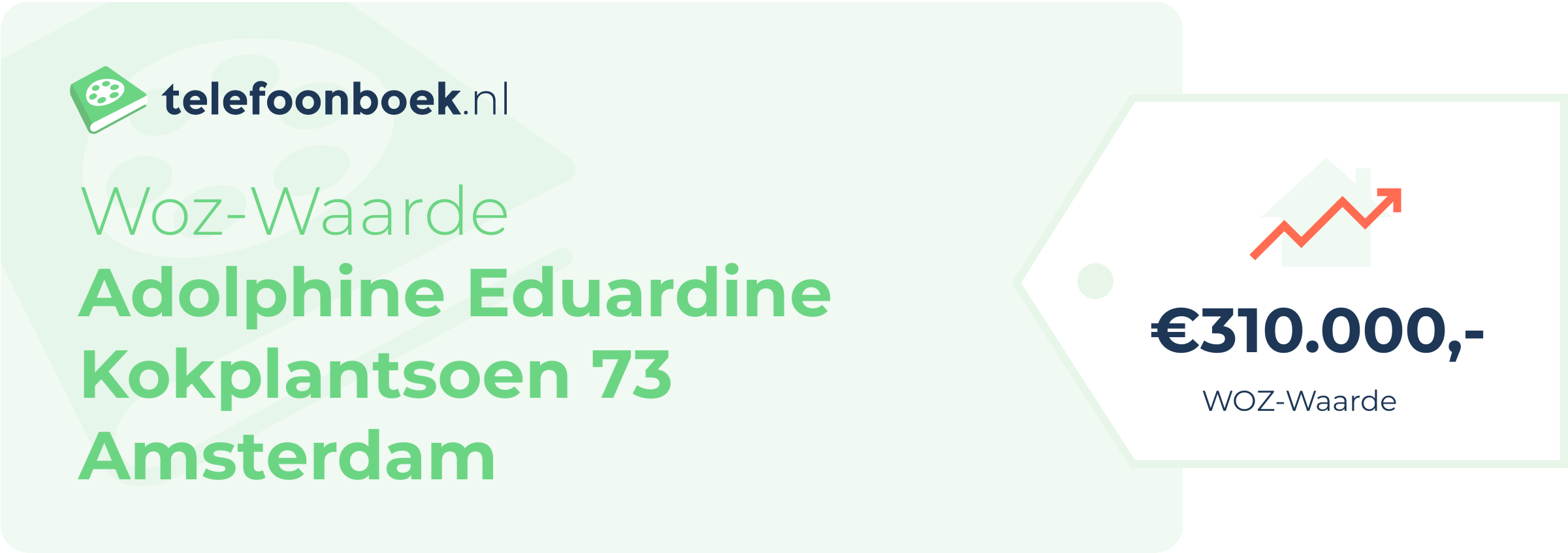 WOZ-waarde Adolphine Eduardine Kokplantsoen 73 Amsterdam