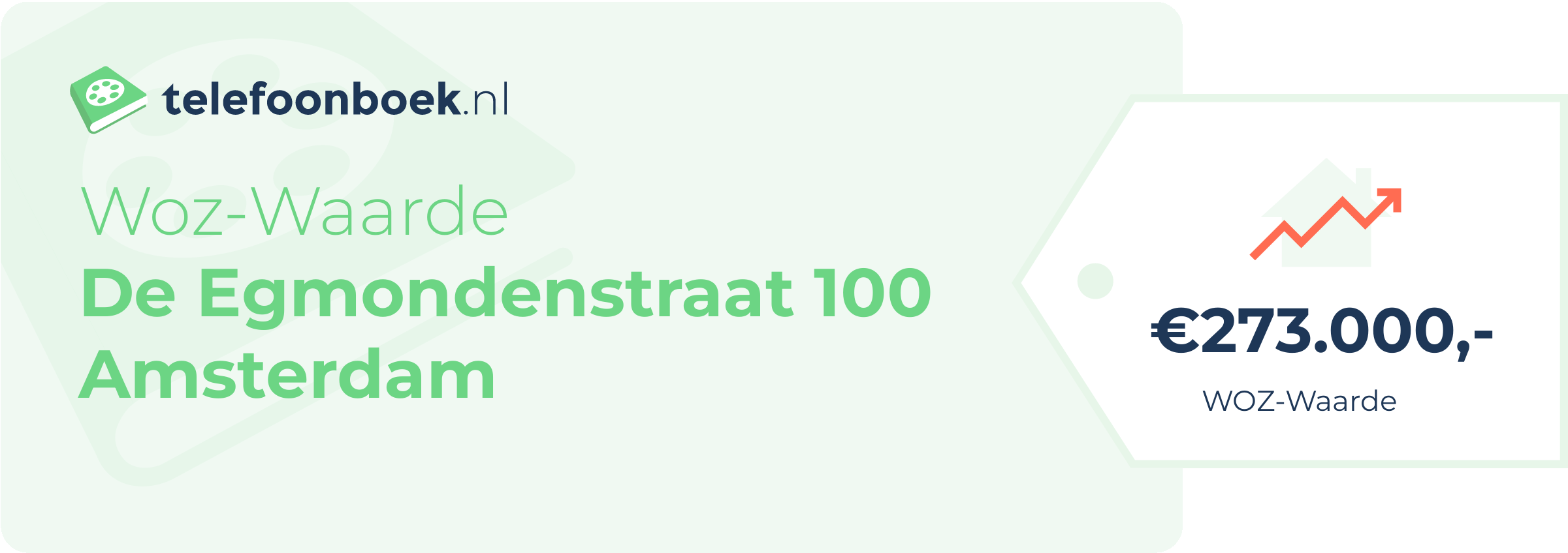 WOZ-waarde De Egmondenstraat 100 Amsterdam