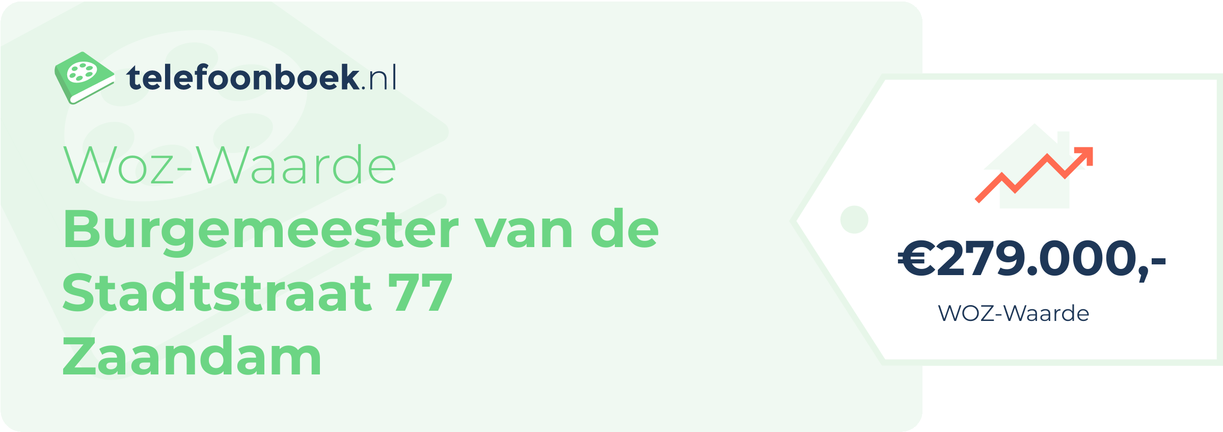 WOZ-waarde Burgemeester Van De Stadtstraat 77 Zaandam